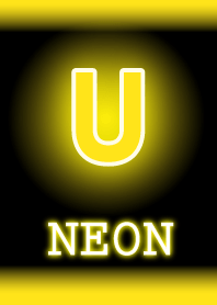 【U】イニシャル ネオン 黄色