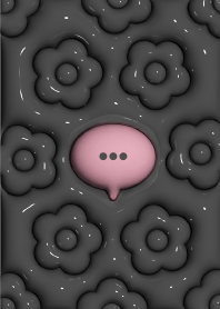 Plump Daisy Pattern Black&Pink