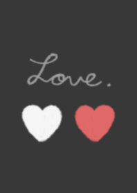 Pair Hearts/Black & Red