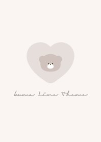 かわいいくま×くすみベージュチェック柄♡