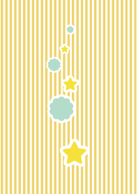 パステルカラー ストライプ-黄色-