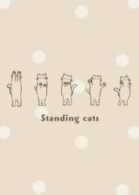 Standing cats -milk tea- dot