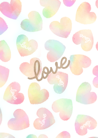 HEART pattern -LOVE- [Watercolor]