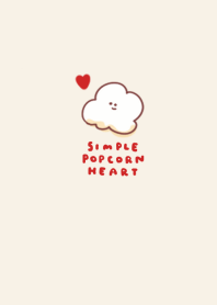 simple Popcorn heart beige