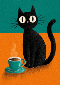 Duet of Coffee and Cat