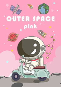 浩瀚宇宙-可愛寶貝太空人-摩托車-粉紅星空3