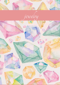Pastel Gems on light pink