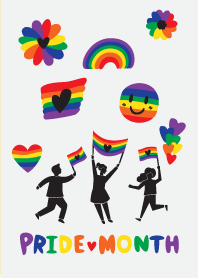 Pride month Enjoy with rainbow flag