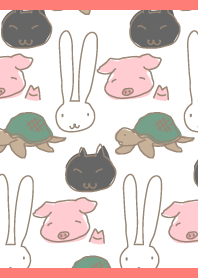 Lazy animals02 on red