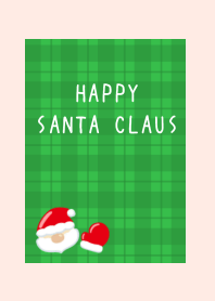 HAPPY SANTA CLAUS/GR CHECKERED/LIGHT PI