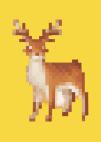 Deer Pixel Art Tema Amarelo 02