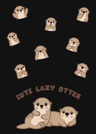 Cute lazy otter_black