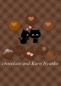 チョコレートとくろにゃんこ チェック柄