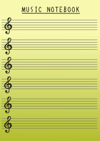 MUSIC COLOR NOTEBOOK-LIME GREEN GRAD