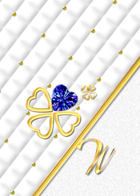 Initial"W" 9月の誕生石サファイアと共に