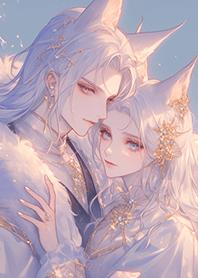 深情恩愛の白狐情侶❤️
