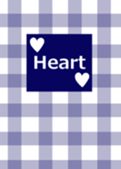 Check pattern and white heart from J