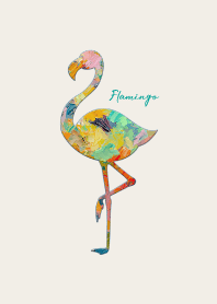 Oil painting of flamingo 73