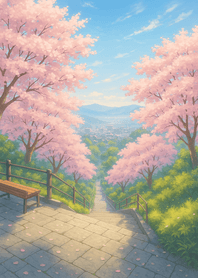 Cherry Blossoms Over Quiet Path