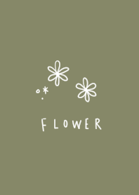シンプルなお花とカーキベージュ。