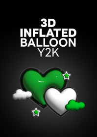 3D BUBBLE INFLATED BALLOON Y2K [GREEN]
