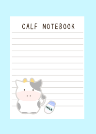 CALF NOTEBOOK-LIGHT BLUE