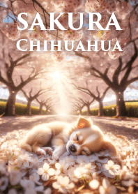 春と桜とチワワ