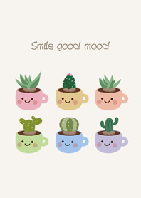 Smiling coffee cup plant
