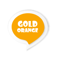 Gold Orange Button In White V.3