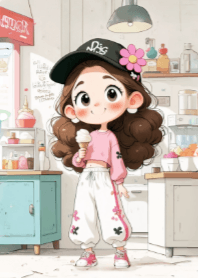 Cute Girl and Ice Cream V.7