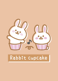Rabbit cupcake.Musical note.orange