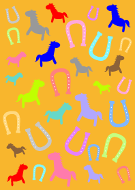 Horse and horseshoe theme - orange