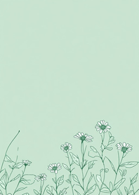 小花-薄荷綠背景 ffkthz