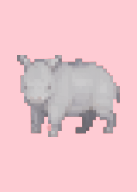 Rhinoceros Pixel Art Theme  Pink 03