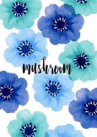 水彩アネモネ ブルー  mush