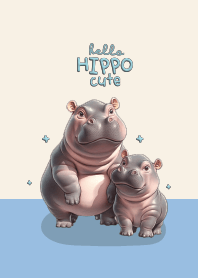 Hippo & Baby Hippo Cute