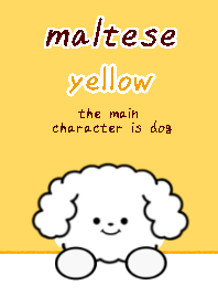 maltese dog theme6 yellow