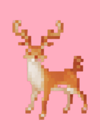 Deer Pixel Art Theme  Pink 04
