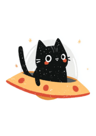 偷偷巡遊星空的小黑貓