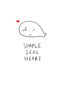simple seal heart white gray