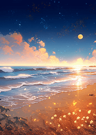 放鬆的夕陽海邊❤