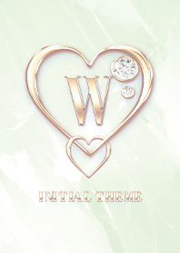 [ W ] Heart Charm & Initial - Green