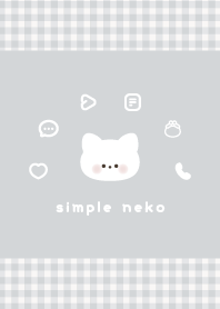 シンプル♡ブルーグレーチェック×ねこ♡