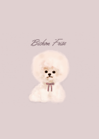 Beige x dull pink x Bichon Frize