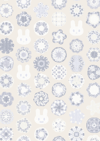 Flower ring Blue & rabbit
