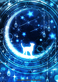 Crescent moon and cat