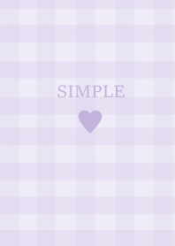 SIMPLE HEART -purple check-