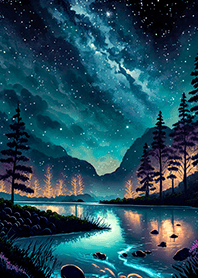 Beautiful starry night view#2766