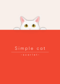 simple white cat/scarlet red.