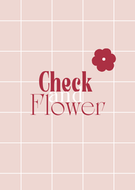 ❤︎チェックと小花（チェリー×ベージュ）